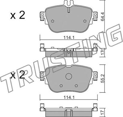 Trusting 1136.0 - Bremžu uzliku kompl., Disku bremzes www.autospares.lv