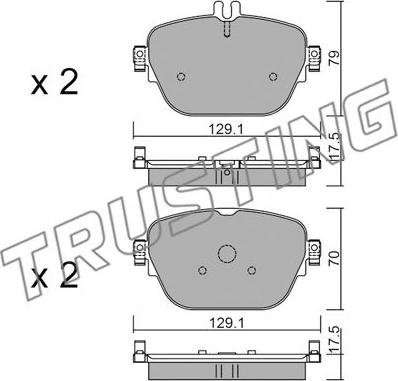 Trusting 1138.0 - Bremžu uzliku kompl., Disku bremzes www.autospares.lv