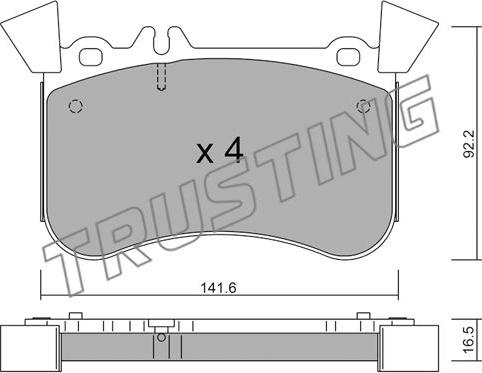 Trusting 1133.1 - Bremžu uzliku kompl., Disku bremzes www.autospares.lv