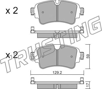 Trusting 1129.0 - Bremžu uzliku kompl., Disku bremzes www.autospares.lv