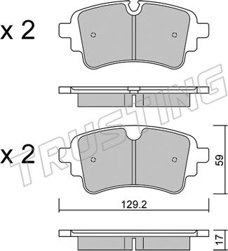 Trusting 1129.1 - Bremžu uzliku kompl., Disku bremzes autospares.lv