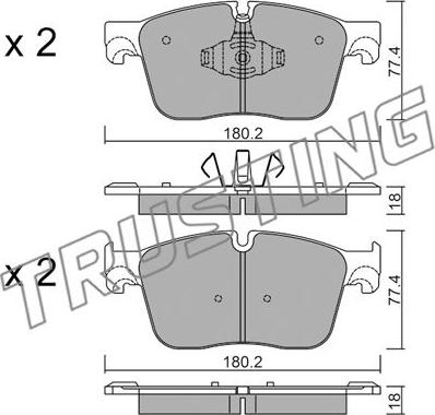 Trusting 1124.0 - Bremžu uzliku kompl., Disku bremzes www.autospares.lv