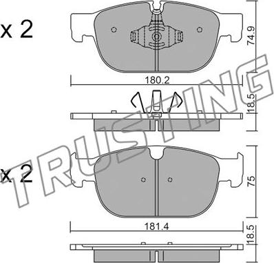 Trusting 1120.0 - Bremžu uzliku kompl., Disku bremzes www.autospares.lv