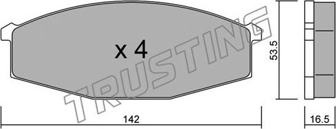 Trusting 112.0 - Bremžu uzliku kompl., Disku bremzes autospares.lv