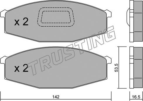 Trusting 112.1 - Bremžu uzliku kompl., Disku bremzes www.autospares.lv