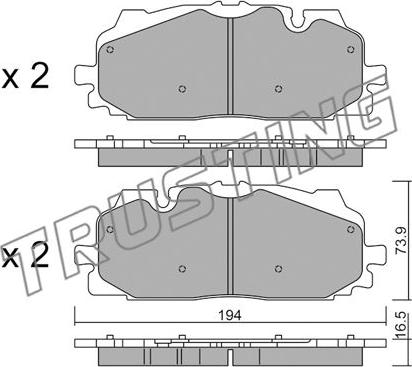 Trusting 1128.0 - Bremžu uzliku kompl., Disku bremzes www.autospares.lv