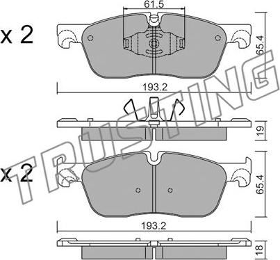 Trusting 1123.0 - Bremžu uzliku kompl., Disku bremzes www.autospares.lv