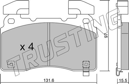 Trusting 1179.0 - Bremžu uzliku kompl., Disku bremzes www.autospares.lv