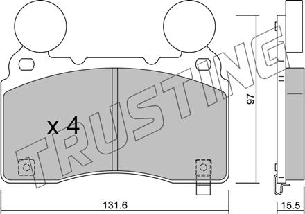 Trusting 1179.1 - Bremžu uzliku kompl., Disku bremzes www.autospares.lv