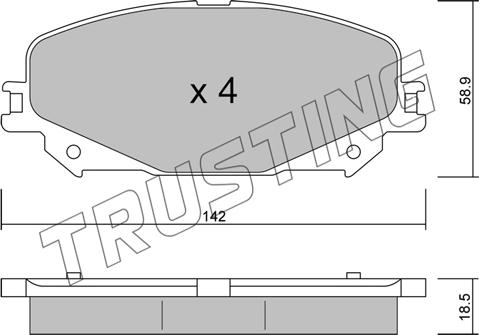 Trusting 1176.0 - Bremžu uzliku kompl., Disku bremzes www.autospares.lv