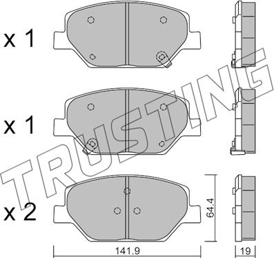 Trusting 1178.0 - Bremžu uzliku kompl., Disku bremzes www.autospares.lv