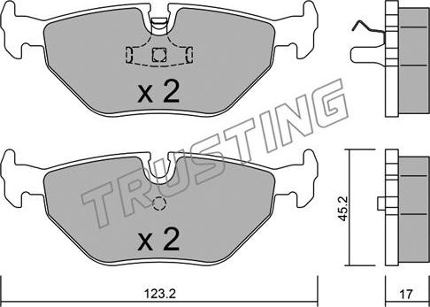 Trusting 185.0 - Тормозные колодки, дисковые, комплект www.autospares.lv