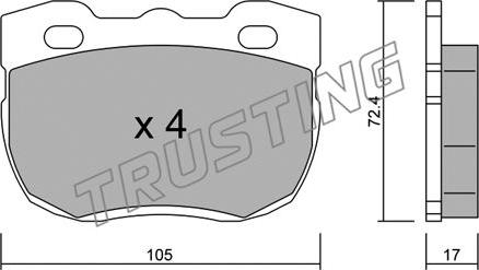 Trusting 180.1 - Bremžu uzliku kompl., Disku bremzes autospares.lv