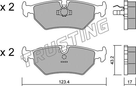 Trusting 182.0 - Bremžu uzliku kompl., Disku bremzes www.autospares.lv