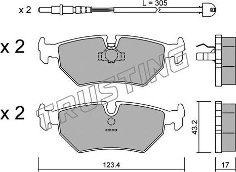 Trusting 182.1W - Bremžu uzliku kompl., Disku bremzes autospares.lv