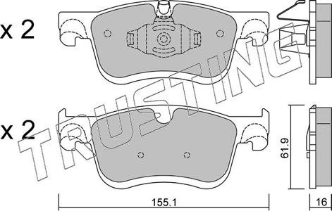 Trusting 1349.0 - Bremžu uzliku kompl., Disku bremzes www.autospares.lv