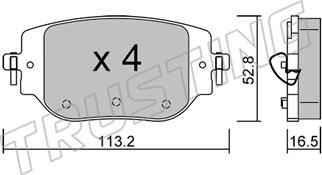 Trusting 1346.0 - Bremžu uzliku kompl., Disku bremzes www.autospares.lv