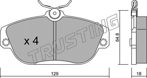 Trusting 134.0 - Bremžu uzliku kompl., Disku bremzes www.autospares.lv