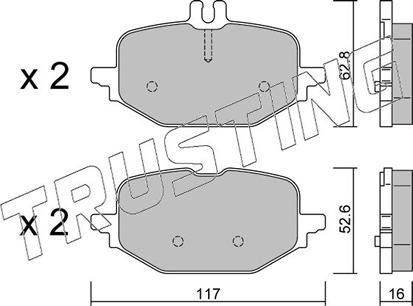 Trusting 1359.0 - Bremžu uzliku kompl., Disku bremzes www.autospares.lv