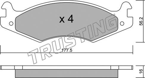 Trusting 135.0 - Bremžu uzliku kompl., Disku bremzes www.autospares.lv