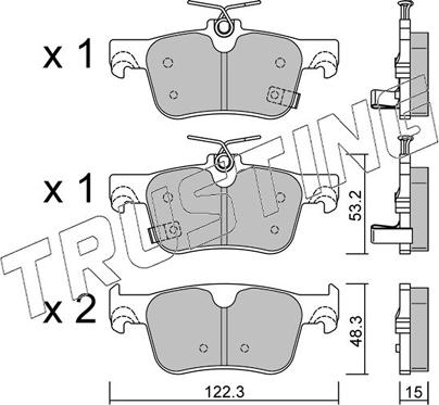 Trusting 1363.0 - Bremžu uzliku kompl., Disku bremzes www.autospares.lv