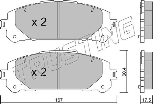 Trusting 1367.0 - Bremžu uzliku kompl., Disku bremzes www.autospares.lv