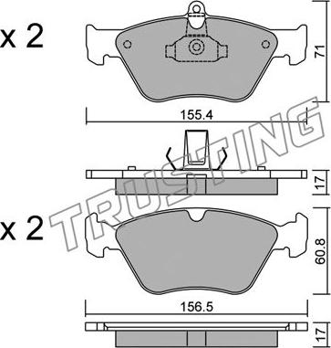 Trusting 130.0 - Bremžu uzliku kompl., Disku bremzes www.autospares.lv