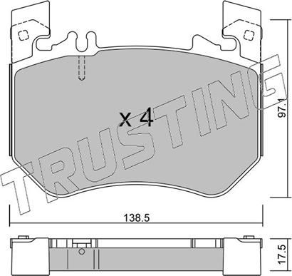 Trusting 1311.0 - Bremžu uzliku kompl., Disku bremzes www.autospares.lv