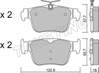 Trusting 1317.0 - Bremžu uzliku kompl., Disku bremzes www.autospares.lv