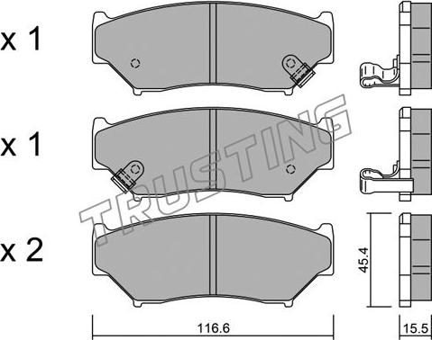 Trusting 138.0 - Тормозные колодки, дисковые, комплект www.autospares.lv