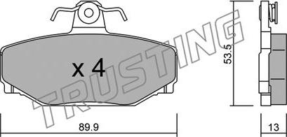 Trusting 133.0 - Bremžu uzliku kompl., Disku bremzes www.autospares.lv