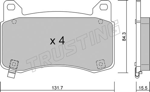 Trusting 1333.0 - Bremžu uzliku kompl., Disku bremzes www.autospares.lv