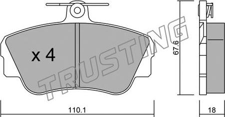 Trusting 132.0 - Bremžu uzliku kompl., Disku bremzes www.autospares.lv