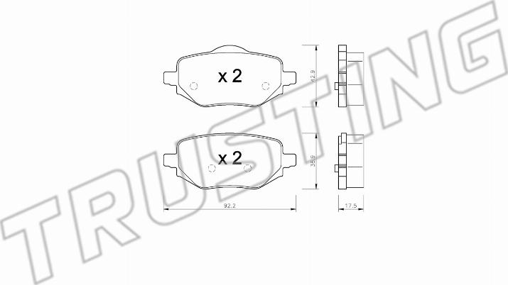 Trusting 1323.0 - Brake Pad Set, disc brake www.autospares.lv