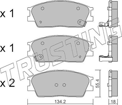 Trusting 1374.0 - Bremžu uzliku kompl., Disku bremzes www.autospares.lv