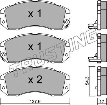 Trusting 137.0 - Тормозные колодки, дисковые, комплект www.autospares.lv