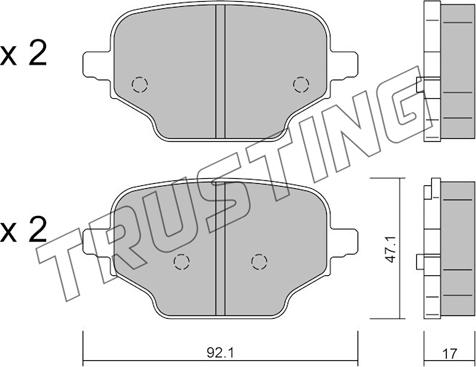 Trusting 1245.0 - Bremžu uzliku kompl., Disku bremzes www.autospares.lv