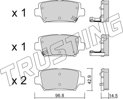 Trusting 1240.0 - Bremžu uzliku kompl., Disku bremzes www.autospares.lv