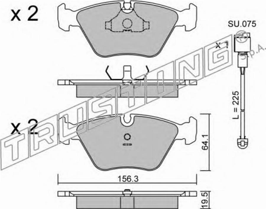 Trusting 124.0W - Bremžu uzliku kompl., Disku bremzes autospares.lv