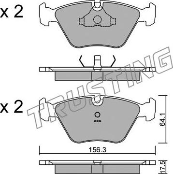 Trusting 124.1 - Brake Pad Set, disc brake www.autospares.lv