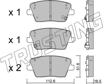 Trusting 1242.0 - Bremžu uzliku kompl., Disku bremzes autospares.lv