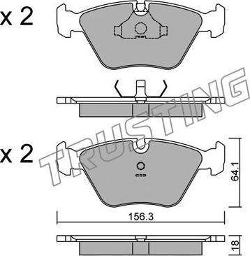 Trusting 124.2 - Bremžu uzliku kompl., Disku bremzes autospares.lv