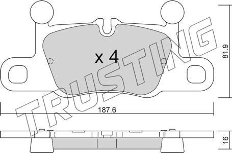 Trusting 1258.0 - Bremžu uzliku kompl., Disku bremzes www.autospares.lv