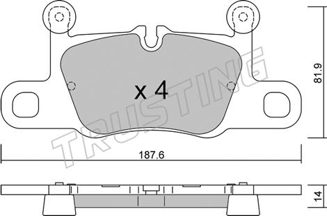 Trusting 1258.1 - Bremžu uzliku kompl., Disku bremzes www.autospares.lv