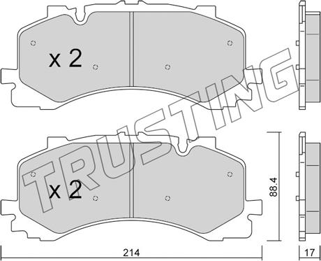 Trusting 1252.0 - Bremžu uzliku kompl., Disku bremzes www.autospares.lv