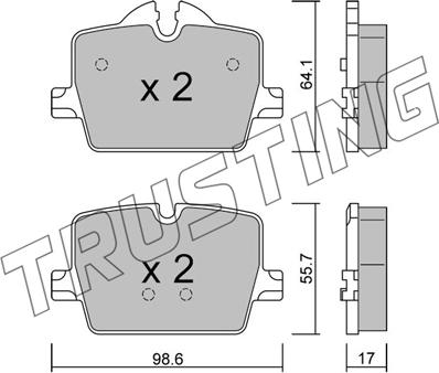 Trusting 1265.0 - Bremžu uzliku kompl., Disku bremzes www.autospares.lv