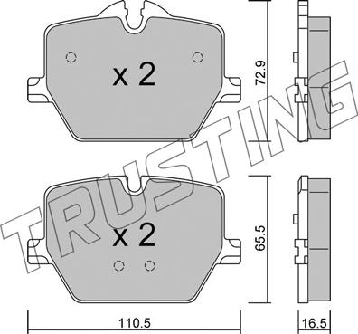 Trusting 1266.0 - Bremžu uzliku kompl., Disku bremzes www.autospares.lv