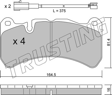 Trusting 1201.1 - Bremžu uzliku kompl., Disku bremzes www.autospares.lv