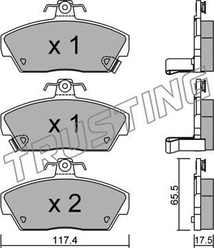 Trusting 121.0 - Brake Pad Set, disc brake www.autospares.lv