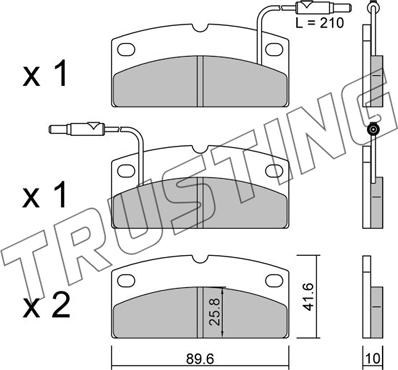 Trusting 1231.0 - Тормозные колодки, дисковые, комплект www.autospares.lv